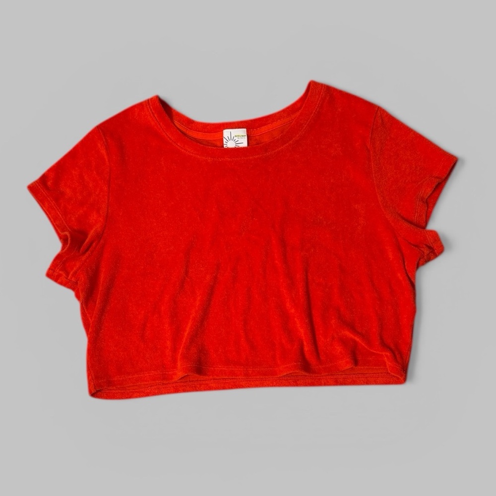 Offline By Aerie Red-Orange Soft Cropped Top